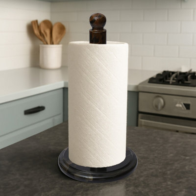 Interiors by Premier Ziarat Black and Gold Marble Kitchen Roll Holder ...