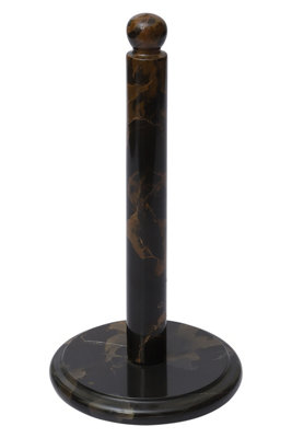 Interiors by Premier Ziarat Black And Gold Marble Kitchen Roll Holder