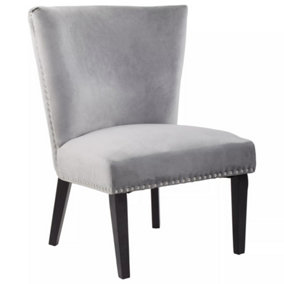 Interiors by Premiers Velvet Dining Chair, Dining Room Accent Chair, Velvet Upholstered Wing Chair with Wooden Legs