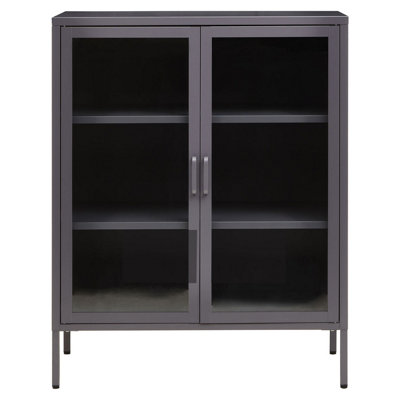 Interiors By Premir Two Door Black Cabinet, Versatile Storage Bedroom Cabinet, Easily Maintained Cabinet With Adjustable Shelves