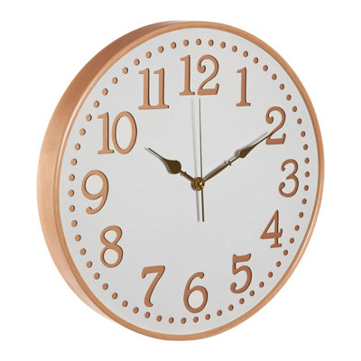 Interiros By Premier Retro White Wood With Gold Numbers Wall Clock, Intricate Design Clock For KIitchen, Wall Clock For Outdoor