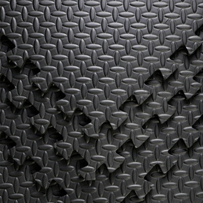Interlocking EVA Floor Mats Black 60cmx60cm Pack of 48