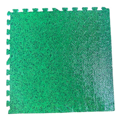 Interlocking EVA Floor Mats Grass Effect 60cmx60cm Pack of 48 DIY at B&Q