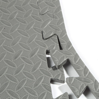Interlocking EVA Floor Mats Grey 60cmx60cm Pack of 48