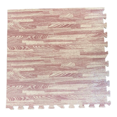 Interlocking EVA Floor Mats Light Oak Effect 60cmx60cm Pack of 36