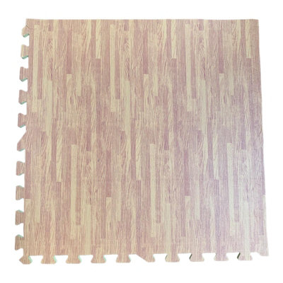Interlocking EVA Floor Mats Light Oak Effect 60cmx60cm Pack of 48 DIY