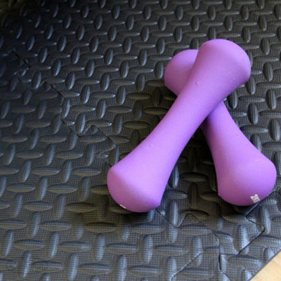 Interlocking EVA Gym Yoga Mats in Black Anti-Fatigue Soft Foam Exercise Play Floor Tiles - 4