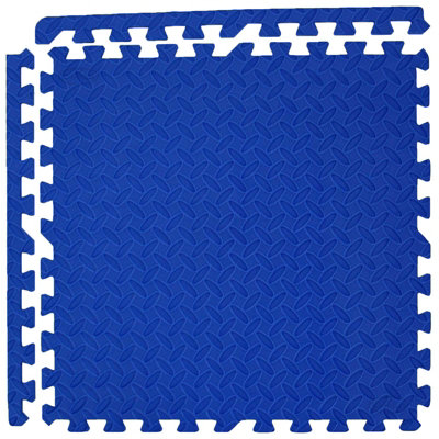 Interlocking EVA Gym Yoga Mats in Blue Anti-Fatigue Soft Foam Exercise Play Floor Tiles - 9