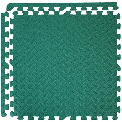 Interlocking EVA Gym Yoga Mats in Green Anti-Fatigue Soft Foam Exercise Play Floor Tiles - 7
