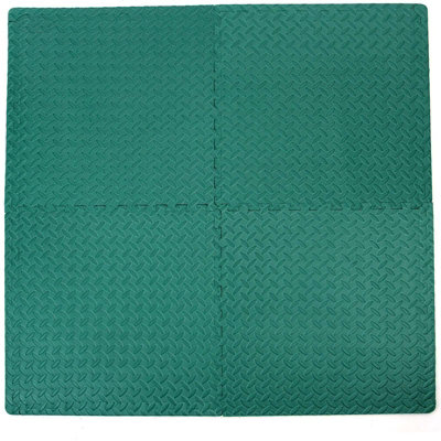 Interlocking EVA Gym Yoga Mats in Green Anti-Fatigue Soft Foam Exercise Play Floor Tiles - 9