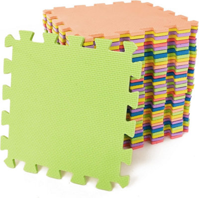 Interlocking Foam Play Mat 29x29cm Multi Colour - 27 Pieces