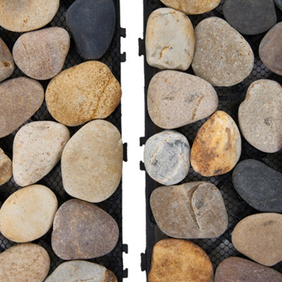 Interlocking Garden Stepping Stone Tiles for Outdoor Spaces 30cm W x 30cm D, 6Pcs/Pack