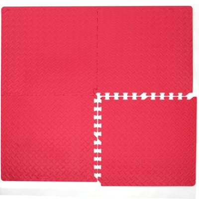 Interlocking Gym Yoga Mats in Red Anti-Fatigue EVA Soft Foam Exercise Play Floor Tiles - 5
