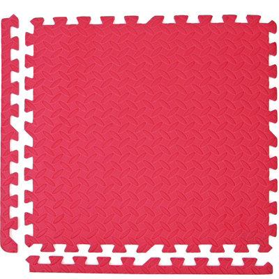 Interlocking Gym Yoga Mats in Red Anti-Fatigue EVA Soft Foam Exercise Play Floor Tiles - 7