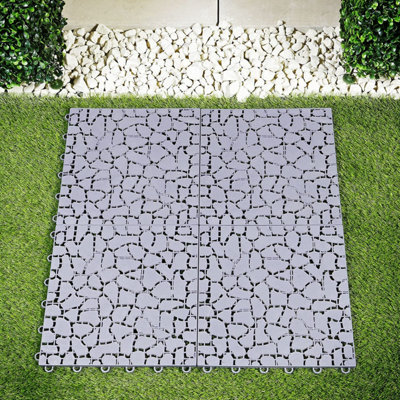 Interlocking Path Tiles - 28cm X 28cm Plastic Pathway Tiles - For ...