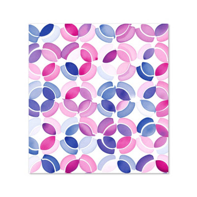 Interlocking Pink Blue Shape Premium Glass Kitchen Splashback W900mm x ...