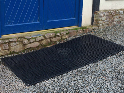 Interlocking Rubber Mat w/ Holes Anti Fatigue Non Slip Wet Room Tile - 3