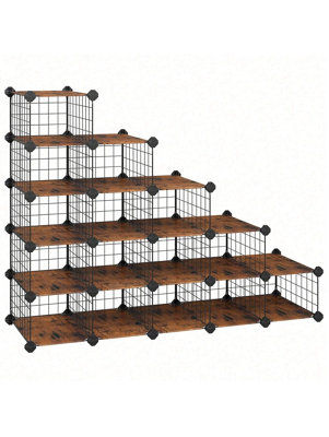 Interlocking Shoe Rack, 15-Slot Modular Shoe Organiser, Under Stairs ...