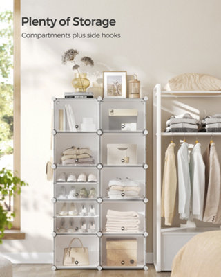 Interlocking Shoe Rack, Plastic Shoe Storage Cabinet, 10-Slot Modular ...