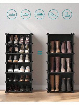 Interlocking Shoe Rack, Rectangular Storage Organiser, 10 Slot Modular ...
