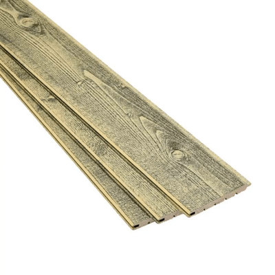 Internal Cladding Rustic For Walls & Ceilings Lemon (L) 2.4m (W) 120mm (T) 12mm Pack of 8 Pieces (1 bundle)