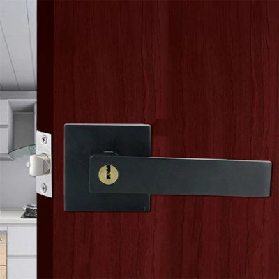 Internal Door Lever Handle Set with Latch and Keys Bathroom and Bedroom ...