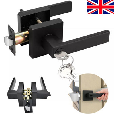 Internal Door Lever Handle Sets Latch Bathroom Bedroom Door Lever Lock with Keys