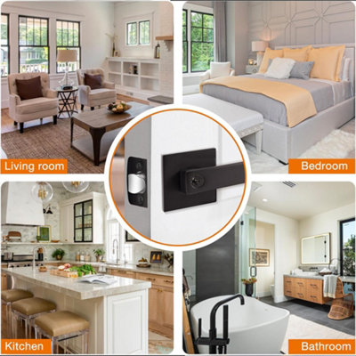 Internal Door Lever Handle Sets Latch Bathroom Bedroom Door Lever Lock ...