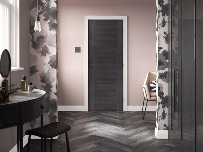 Internal Laminate Umber Grey Palermo Fire Door  - 2040 x 726 x 44mm