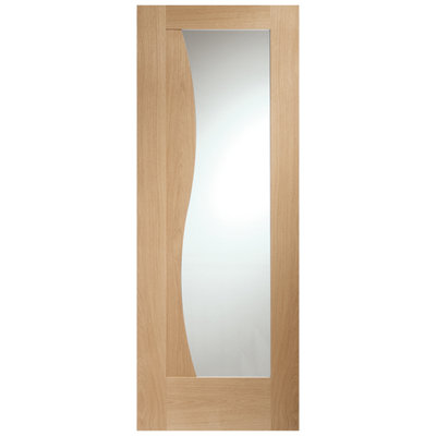 Internal Oak Emilia Door with Clear Glass  - 1981 x 762 x 35mm (30")