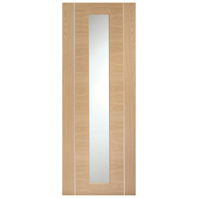 Internal Oak Pre-Finished Forli Door Clear Glass  - 1981 x 762 x 35mm (30")