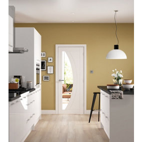 Internal Salerno White Clear Glass Primed Door 1981 x 838 x 35mm (33")