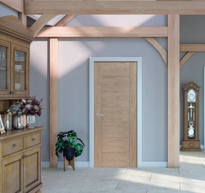 Internal Solid Oak Palermo Statement Door  - 1981 x 762 x 35mm (30")