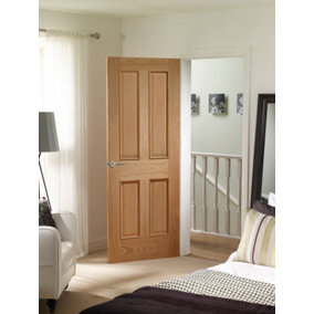 Internal Victorian Oak 4-Panel Raised Mouldings Door 2040 x 726 x 40mm