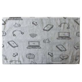 internet related doodle pattern (Bath Towel) / Default Title