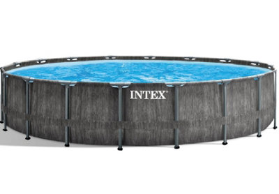 Intex 18ft x 48" Greywood Prism Frame Metal Round Above Ground Swimming Pool