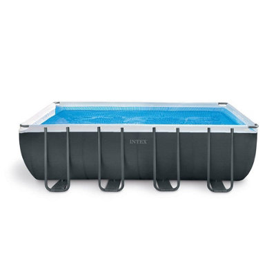 Intex 18ft x 9ft x 52" Ultra XTR Frame Rectangular Above Ground Swimming Pool with Sand Filter