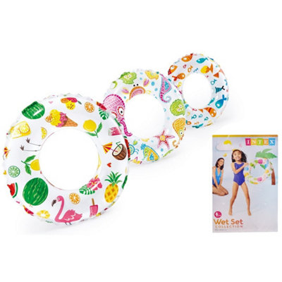 Intex 20" Wet Set Lively Print Swim Ring (Styles Vary, One Supplied)