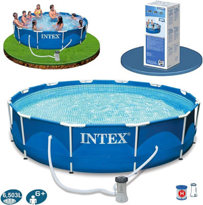 INTEX 28212UK Metal Frame Pool Set, Blue, 12 ft x 30-Inch