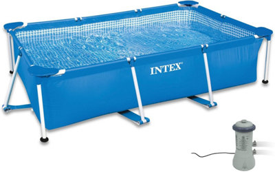 INTEX 300 x 200 x 75 cm Frame Pool Set Family with INTEX Filter System