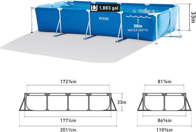 Intex 450 X 220 X84CM Rectangular 13Ft Frame Pool