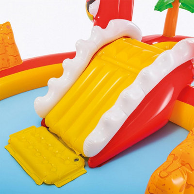 INTEX DINO PLAY CENTRE SWIMMING POOL PADDLING SLIDE SPRAYER KIDS SUMMER FUN GARDEN