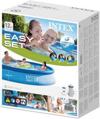 Intex Easy Set Swimming Paddling Pool Family 12ft Inflatable with