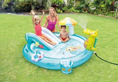INTEX GATOR PLAY CENTER WITH KIDS SLIDE AND SPRAYER - GARDEN FUN GAMES ...