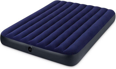 Intex -Inflatable bed Downy Queen double, extra long and wide - Blue Color