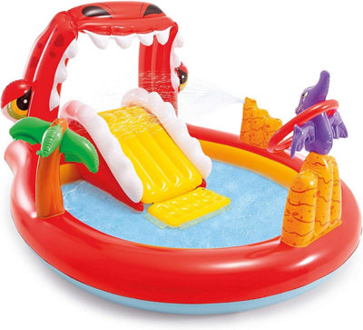 Intex Inflatable Paddling Pool Slide Fountain Play Kids Center Outdoor Garden