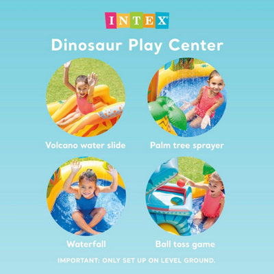 INTEX JURRASIC DINOSAUR PLAY CENTRE - SLIDE SWIMMING PADDLING POOL