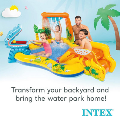 INTEX JURRASIC DINOSAUR PLAY CENTRE - SLIDE SWIMMING PADDLING POOL
