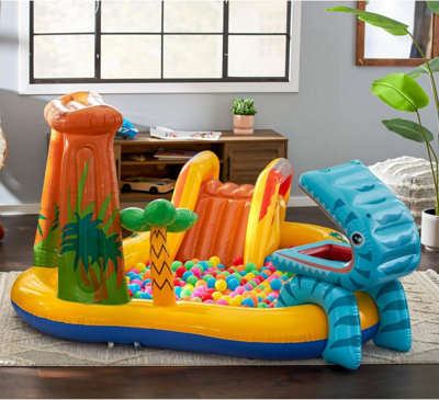 INTEX JURRASIC DINOSAUR PLAY CENTRE SLIDE SWIMMING PADDLING POOL