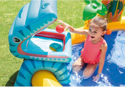INTEX JURRASIC DINOSAUR PLAY CENTRE - SLIDE SWIMMING PADDLING POOL